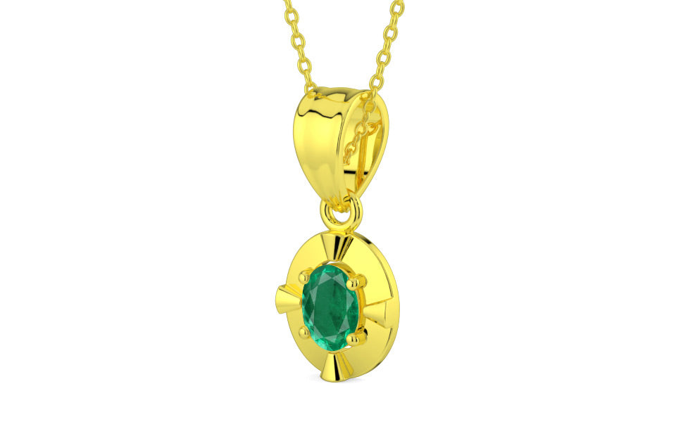 Panchdhatu Emerald Pendant Rare Quality (P11)