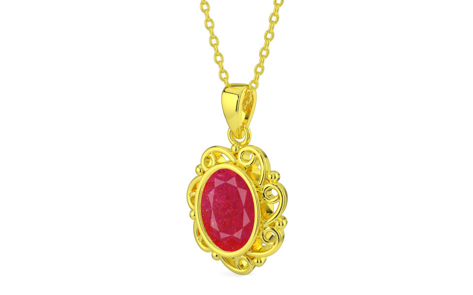 Panchdhatu Ruby Pendant Prime Quality (P5)