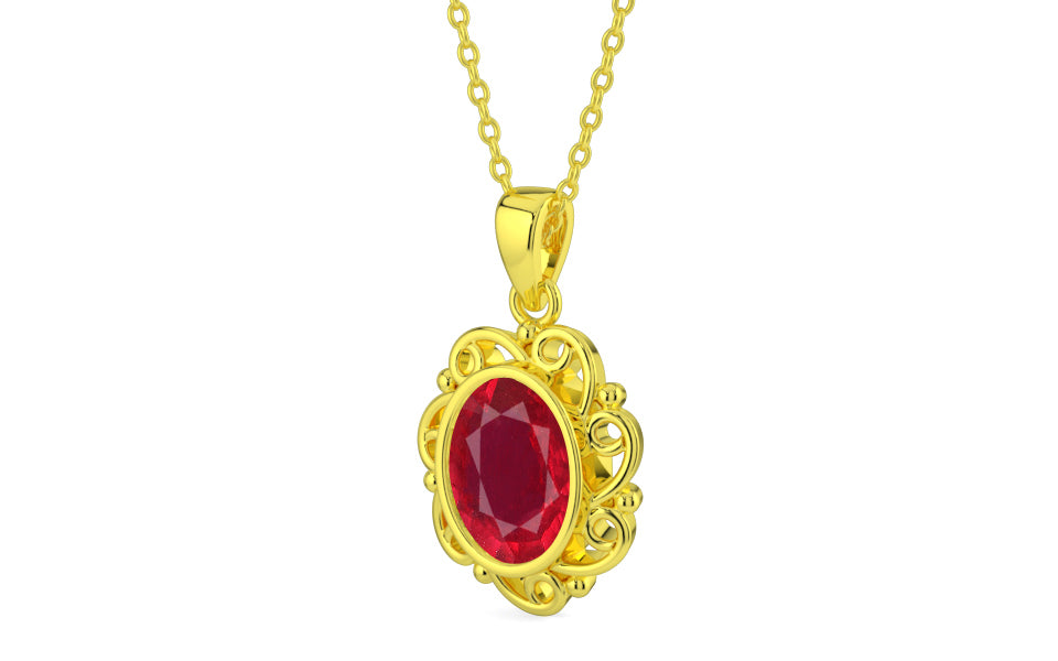 Panchdhatu Ruby Pendant Rare Quality (P5)