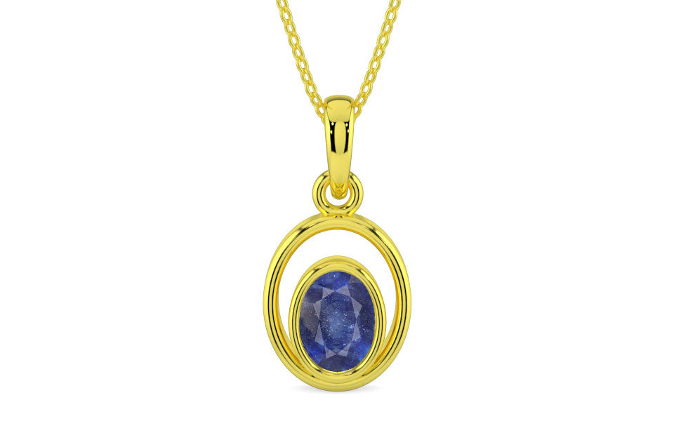 Panchdhatu Thailand Blue Sapphire Pendant Fine Quality (P12)