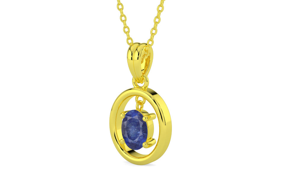 Panchdhatu Thailand Blue Sapphire Pendant Fine Quality (P2)