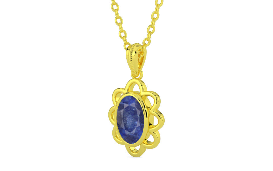 Panchdhatu Thailand Blue Sapphire Pendant Fine Quality (P3)