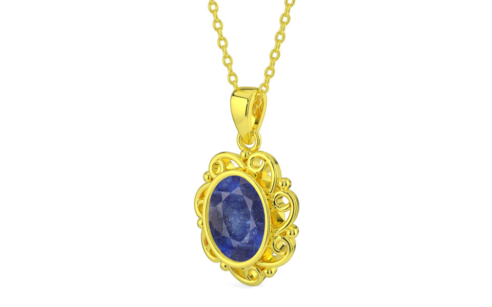 Panchdhatu Thailand Blue Sapphire Pendant Fine Quality (P5)
