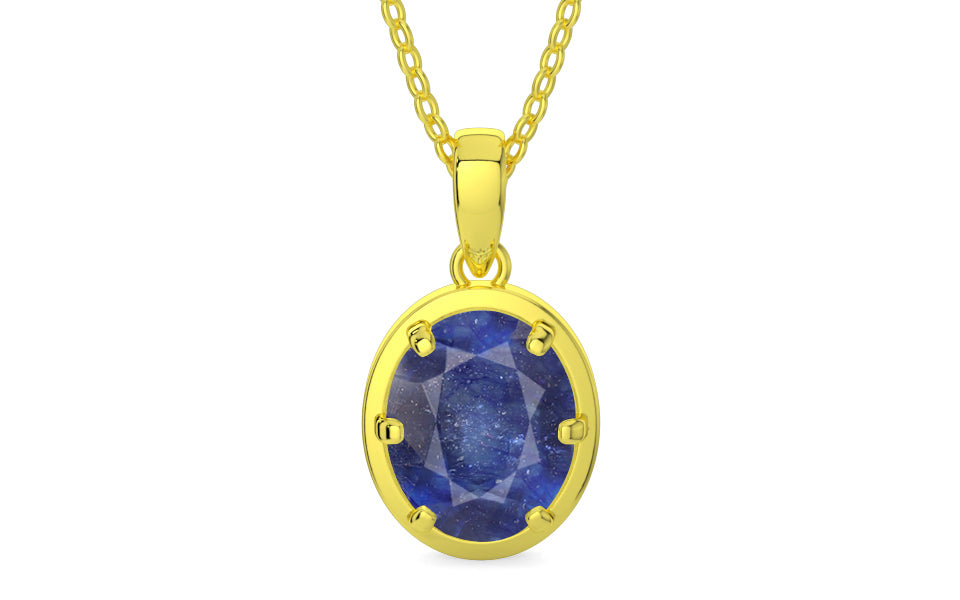 Panchdhatu Thailand Blue Sapphire Pendant Fine Quality (P8)