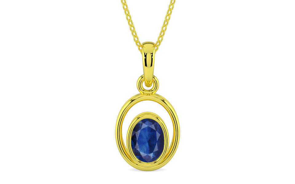 Panchdhatu Thailand Blue Sapphire Pendant Limited Quality (P12)