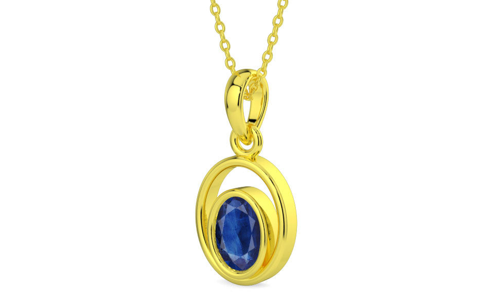 Panchdhatu Thailand Blue Sapphire Pendant Limited Quality (P12)
