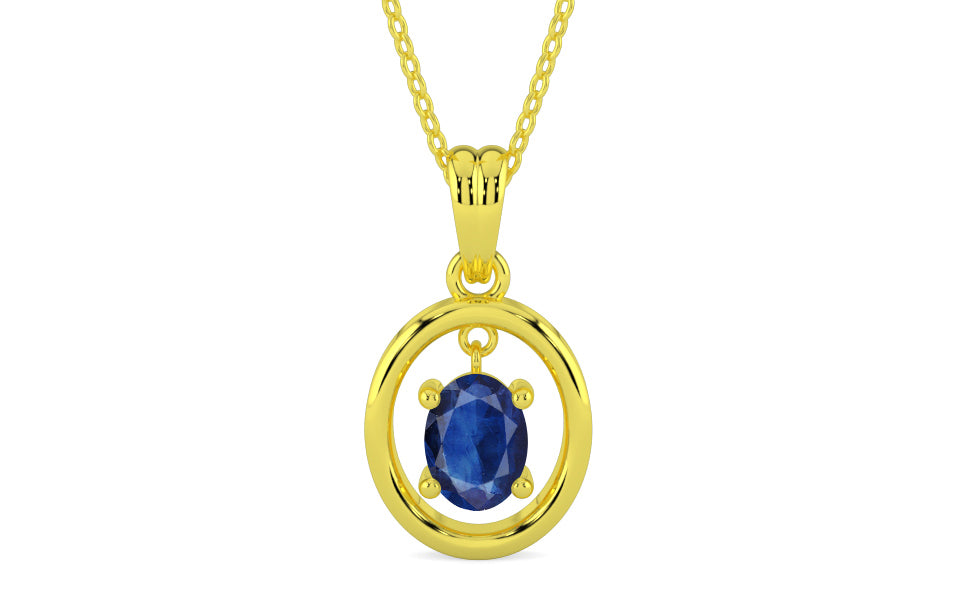 Panchdhatu Thailand Blue Sapphire Pendant Limited Quality (P2)