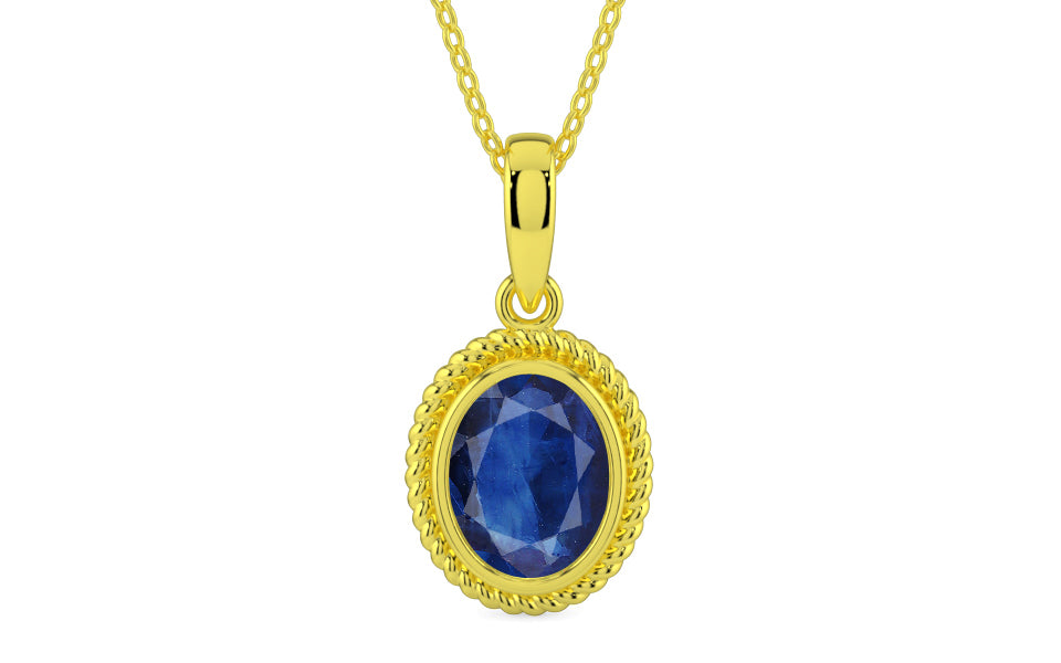 Panchdhatu Thailand Blue Sapphire Pendant Limited Quality (P7)