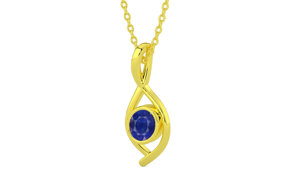 Panchdhatu Thailand Blue Sapphire Pendant Prime Quality (P1)