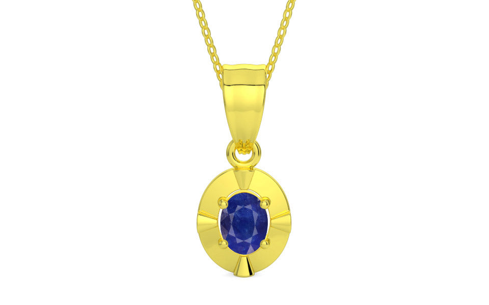Panchdhatu Thailand Blue Sapphire Pendant Prime Quality (P11)