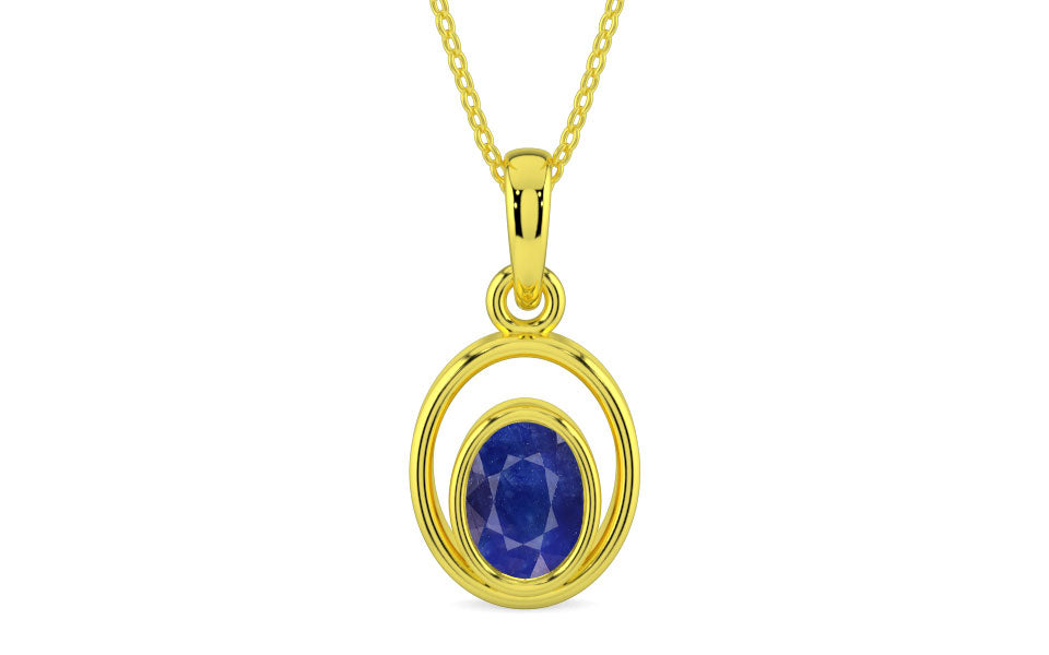 Panchdhatu Thailand Blue Sapphire Pendant Prime Quality (P12)