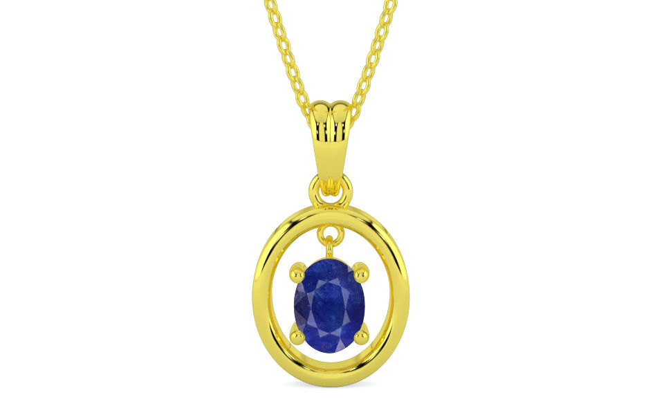 Panchdhatu Thailand Blue Sapphire Pendant Prime Quality (P2)