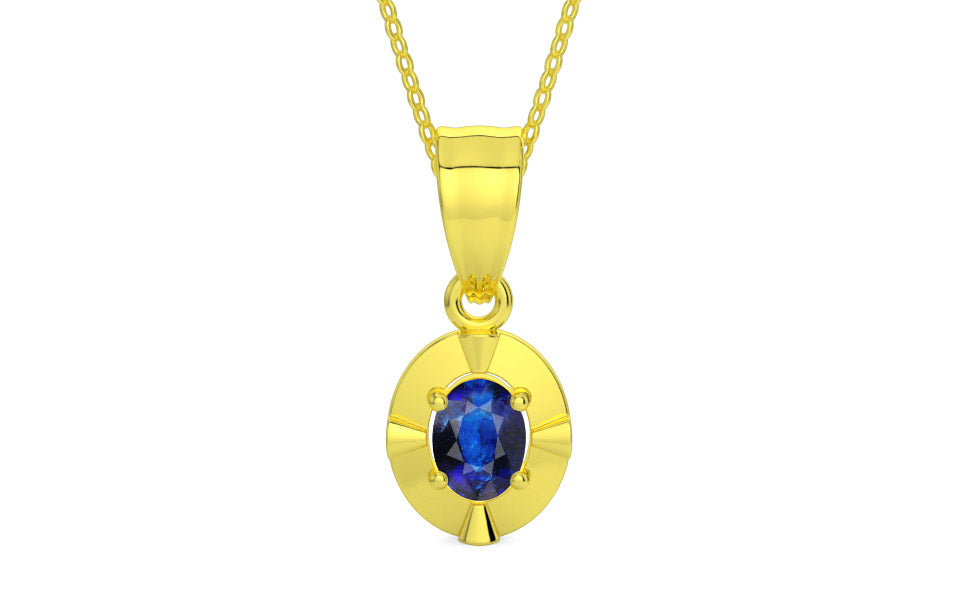 Panchdhatu Thailand Blue Sapphire Pendant Rare Quality (P11)