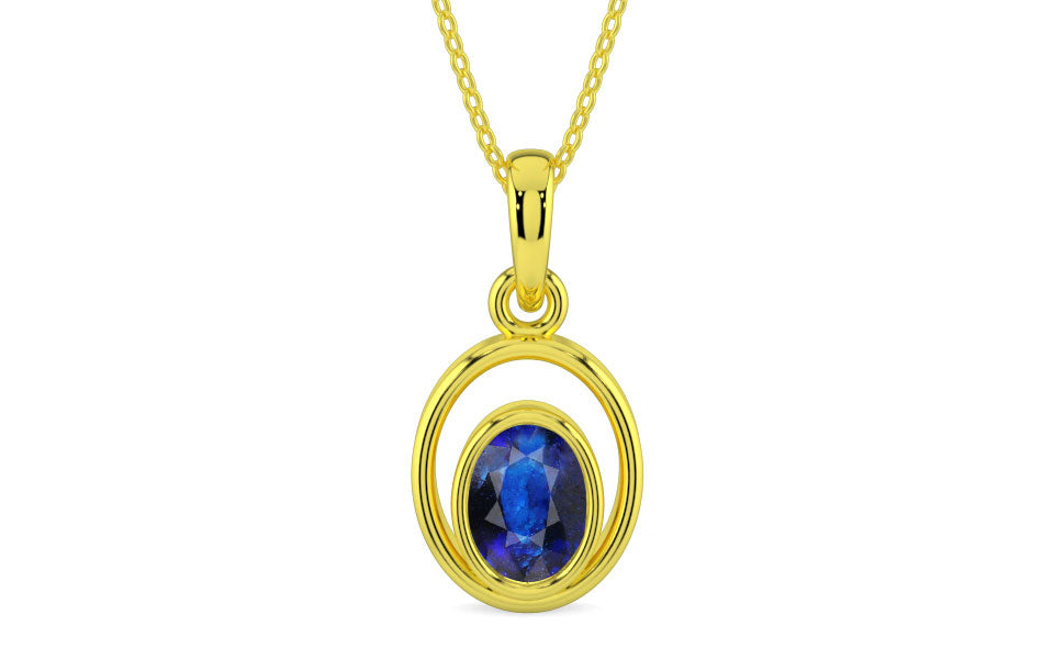 Panchdhatu Thailand Blue Sapphire Pendant Rare Quality (P12)