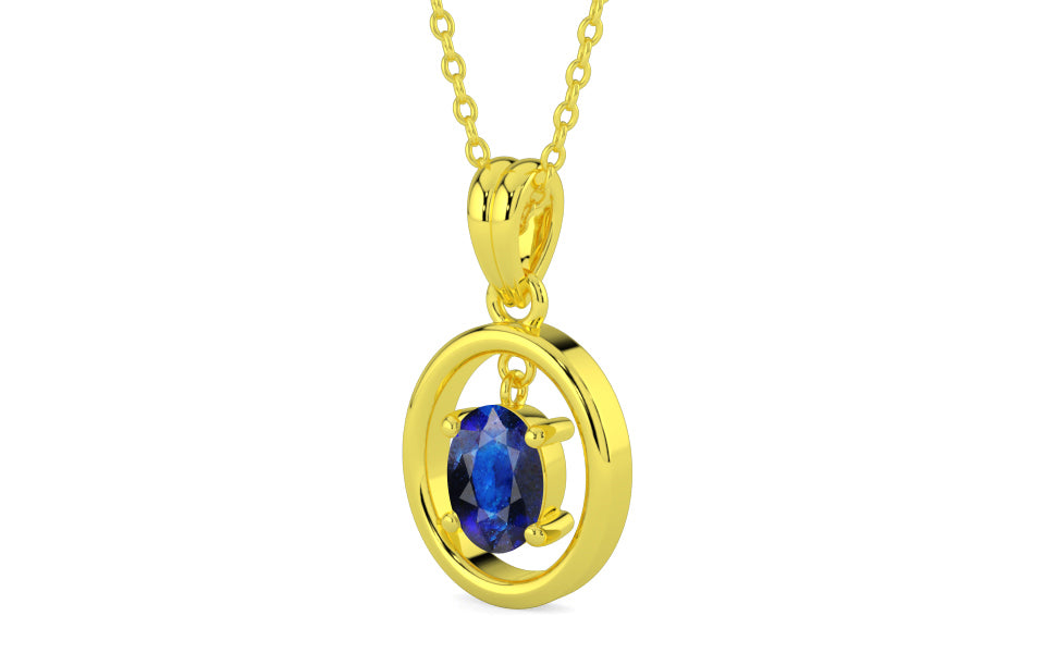 Panchdhatu Thailand Blue Sapphire Pendant Rare Quality (P2)