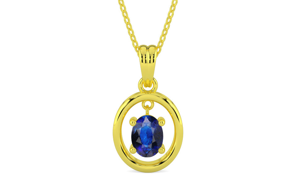 Panchdhatu Thailand Blue Sapphire Pendant Rare Quality (P2)