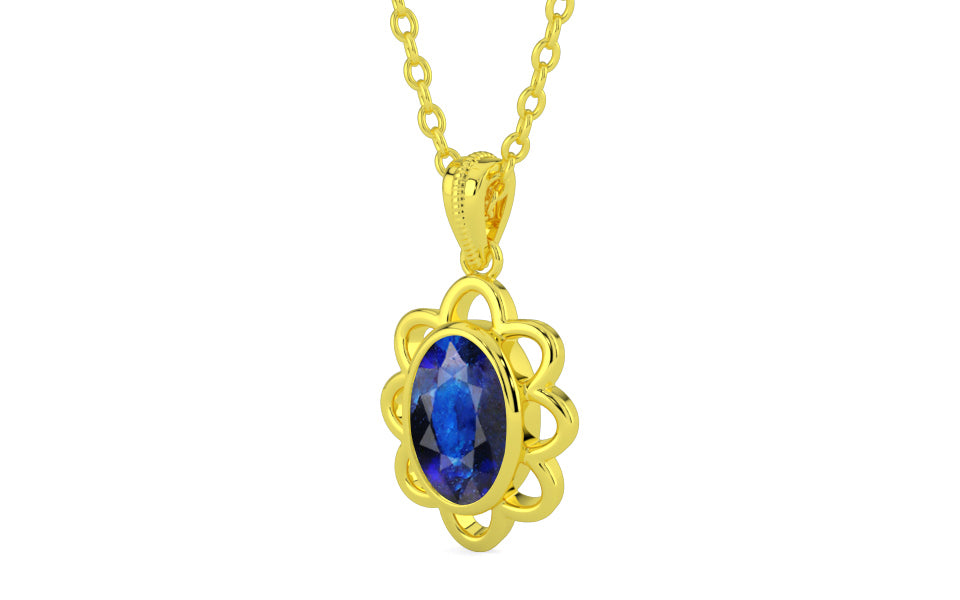 Panchdhatu Thailand Blue Sapphire Pendant Rare Quality (P3)