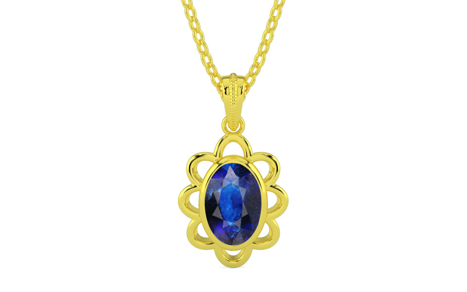 Panchdhatu Thailand Blue Sapphire Pendant Rare Quality (P3)
