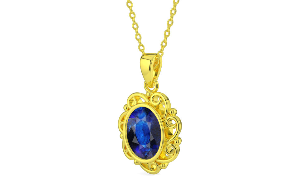 Panchdhatu Thailand Blue Sapphire Pendant Rare Quality (P5)