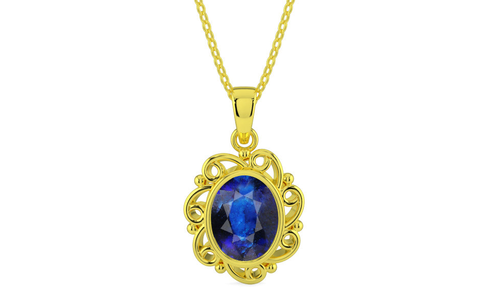 Panchdhatu Thailand Blue Sapphire Pendant Rare Quality (P5)