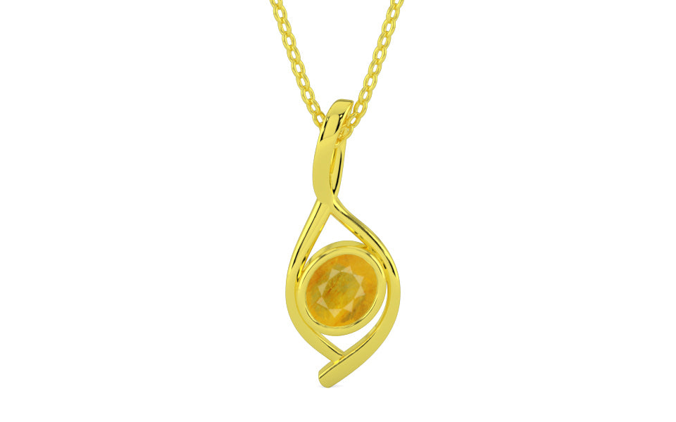 Panchdhatu Thailand Yellow Sapphire Pendant Fine Quality (P1)