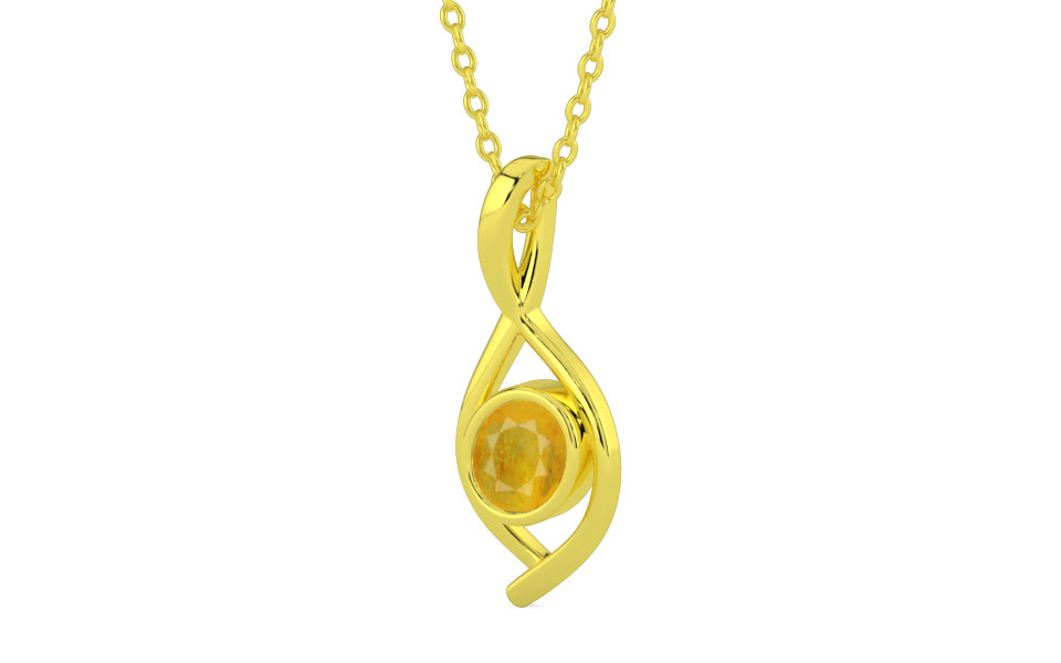 Panchdhatu Thailand Yellow Sapphire Pendant Fine Quality (P1)