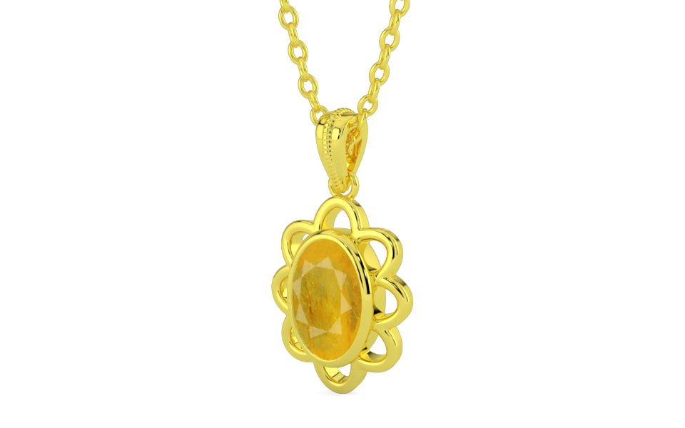Panchdhatu Thailand Yellow Sapphire Pendant Fine Quality (P3)