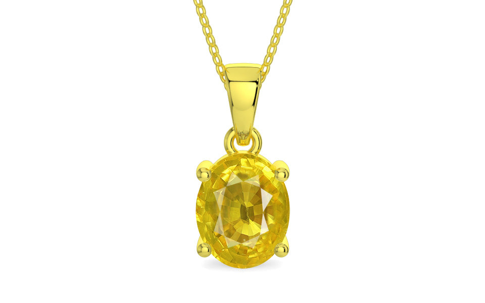 Panchdhatu Thailand Yellow Sapphire Pendant Limited Quality (P10)