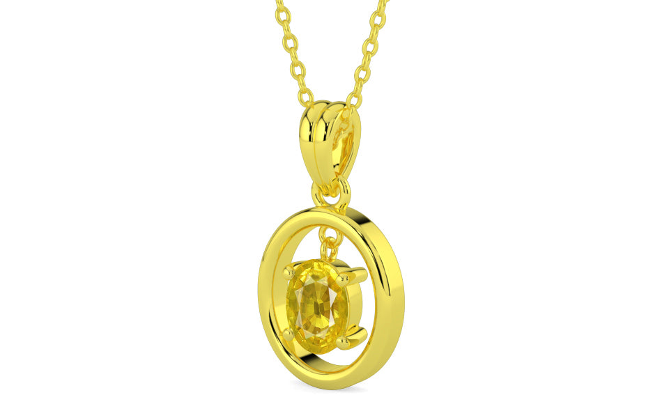 Panchdhatu Thailand Yellow Sapphire Pendant Limited Quality (P2)