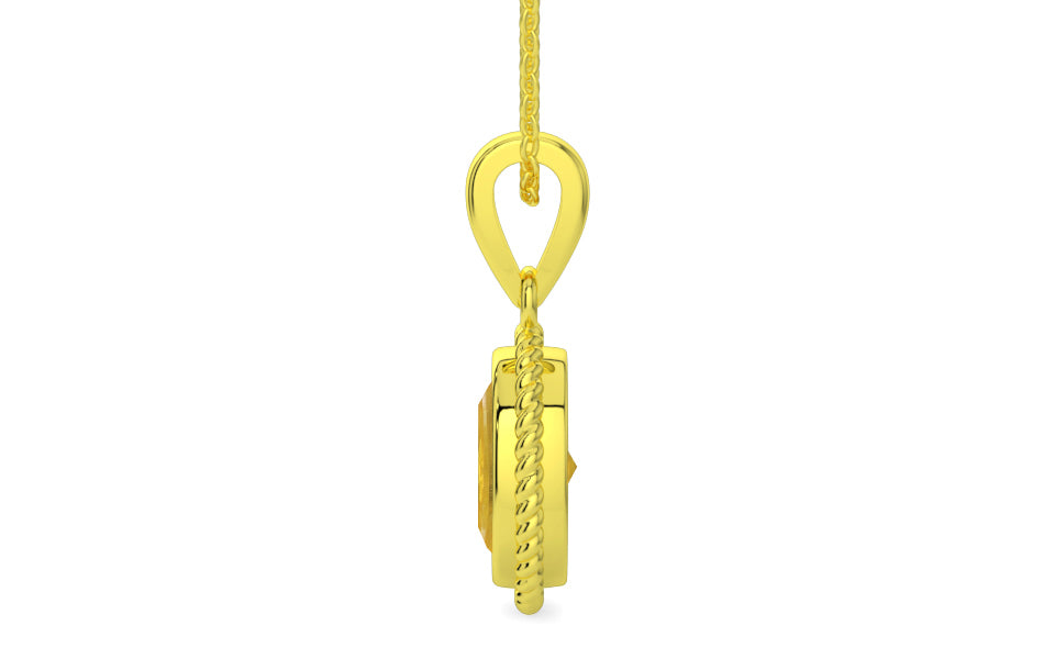 Panchdhatu Thailand Yellow Sapphire Pendant Prime Quality (P7)