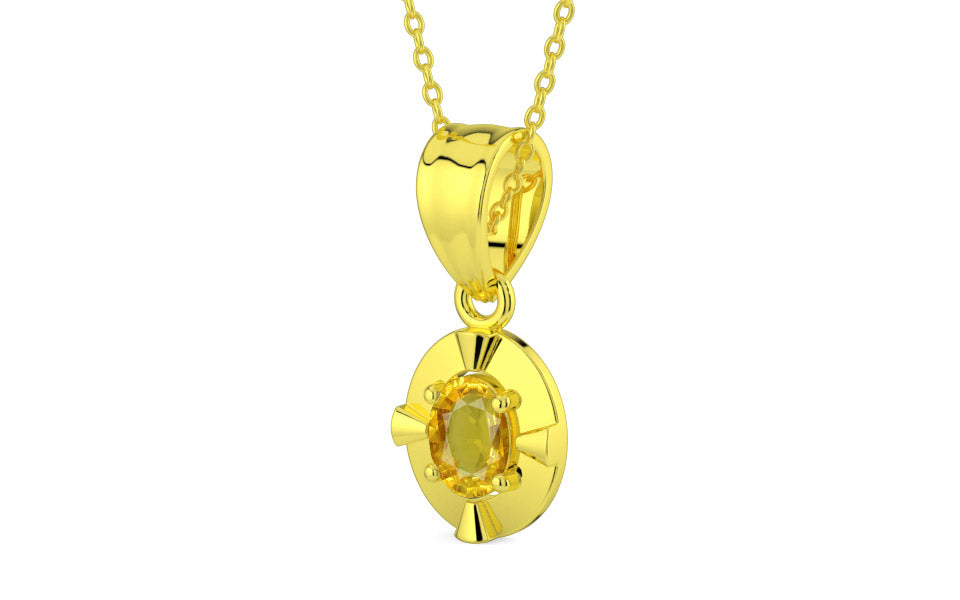 Panchdhatu Thailand Yellow Sapphire Pendant Rare Quality (P11)