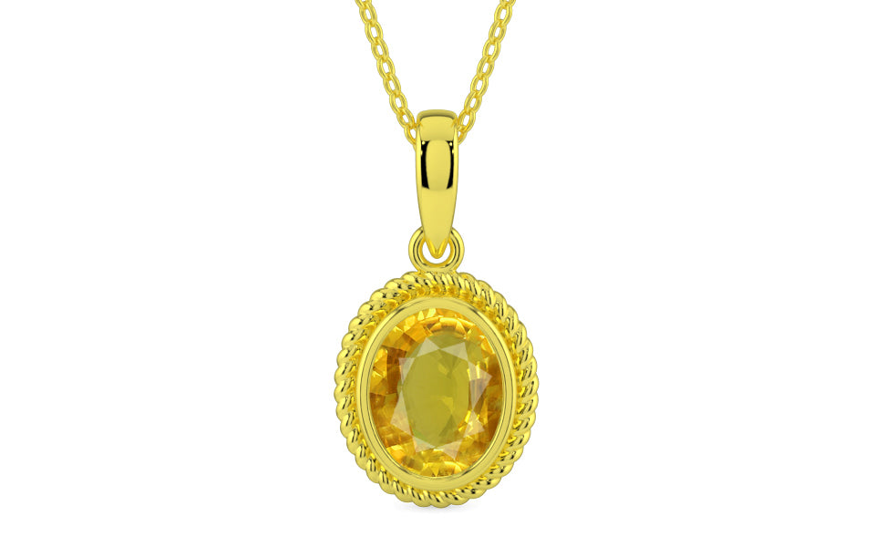 Panchdhatu Thailand Yellow Sapphire Pendant Rare Quality (P7)