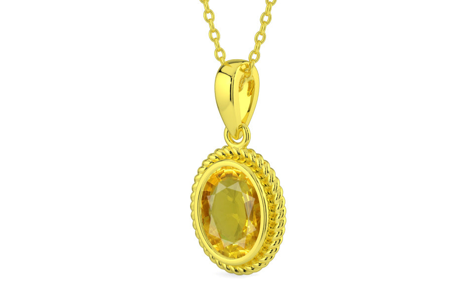 Panchdhatu Thailand Yellow Sapphire Pendant Rare Quality (P7)
