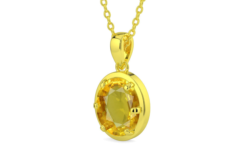 Panchdhatu Thailand Yellow Sapphire Pendant Rare Quality (P8)