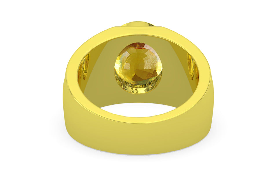 Panchdhatu Thailand Yellow Sapphire Ring Rare Quality (R1)