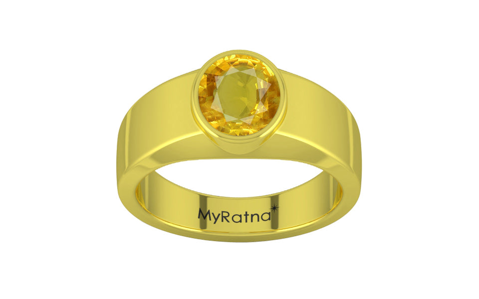 Panchdhatu Thailand Yellow Sapphire Ring Rare Quality (R10)