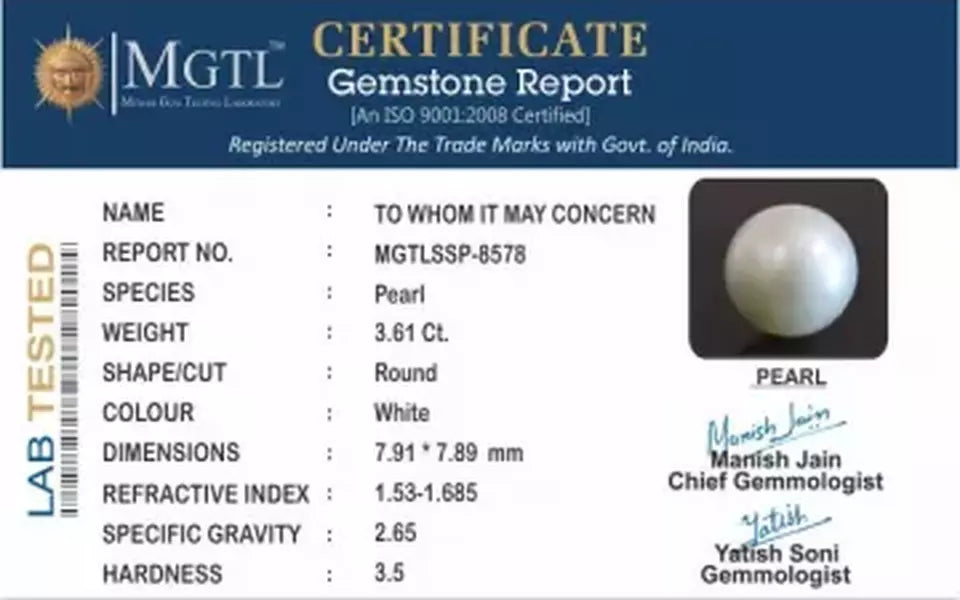 Pearl - SSP 8578 (Origin - South Sea) Fine - Quality