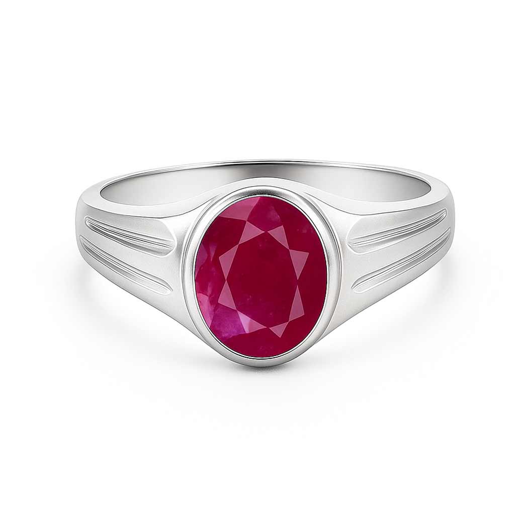 Manik Rong Shop Premium Royal Sterling Silver Ruby (Manik) Ring for Her Online ...
