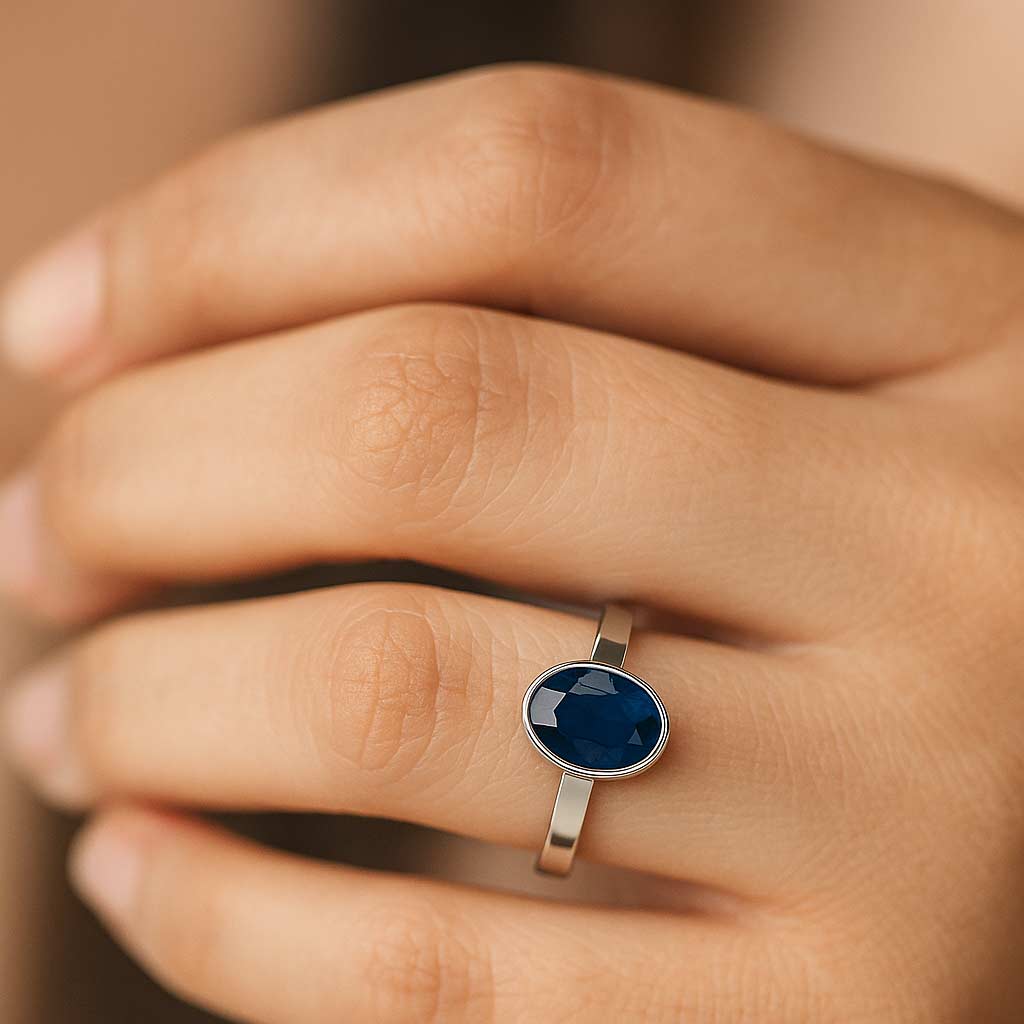 Royal 925 Sterling Silver Blue Sapphire Women’s Ring