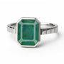 Royal Collection Sterling Silver Emerald Ring for Women