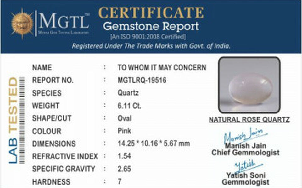 Rose Quartz - RQ 19516  Prime - Quality