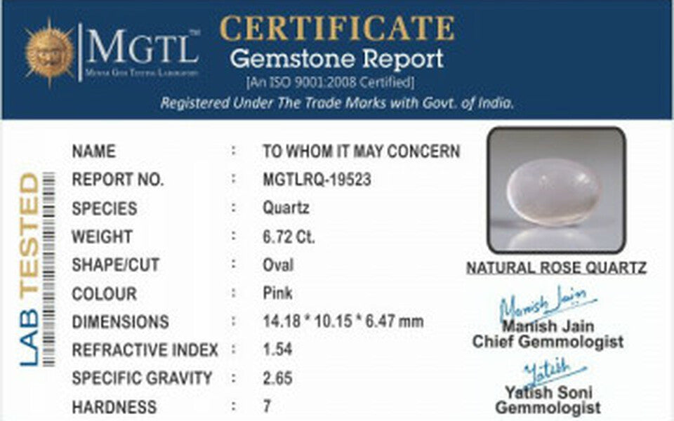 Rose Quartz - RQ 19523  Prime - Quality