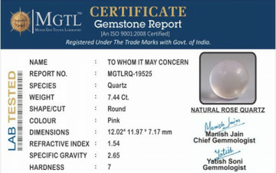 Rose Quartz - RQ 19525  Prime - Quality