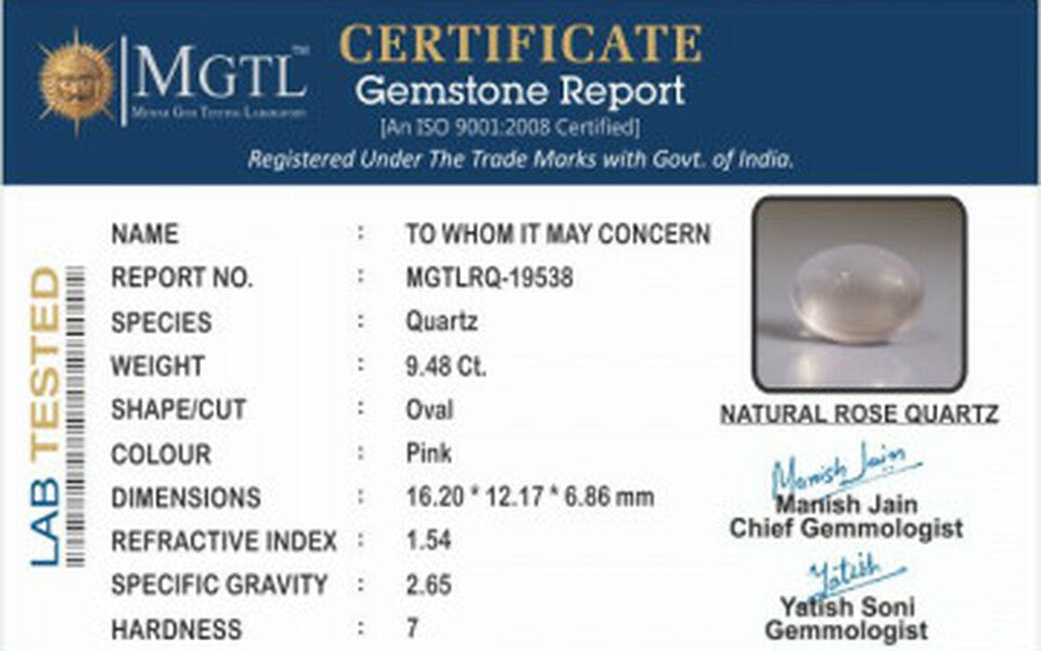 Rose Quartz - RQ 19538  Prime - Quality
