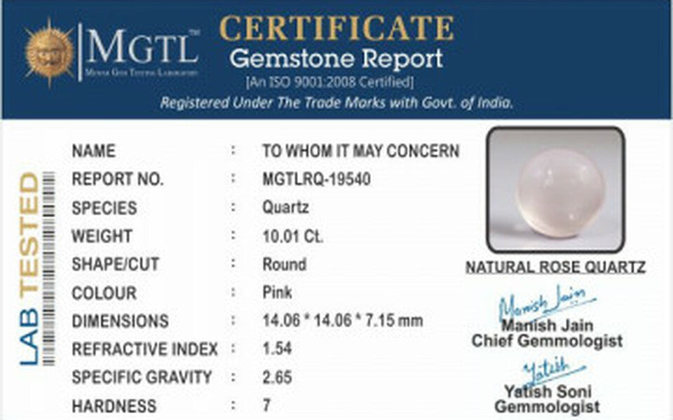 Rose Quartz - RQ 19540  Prime - Quality