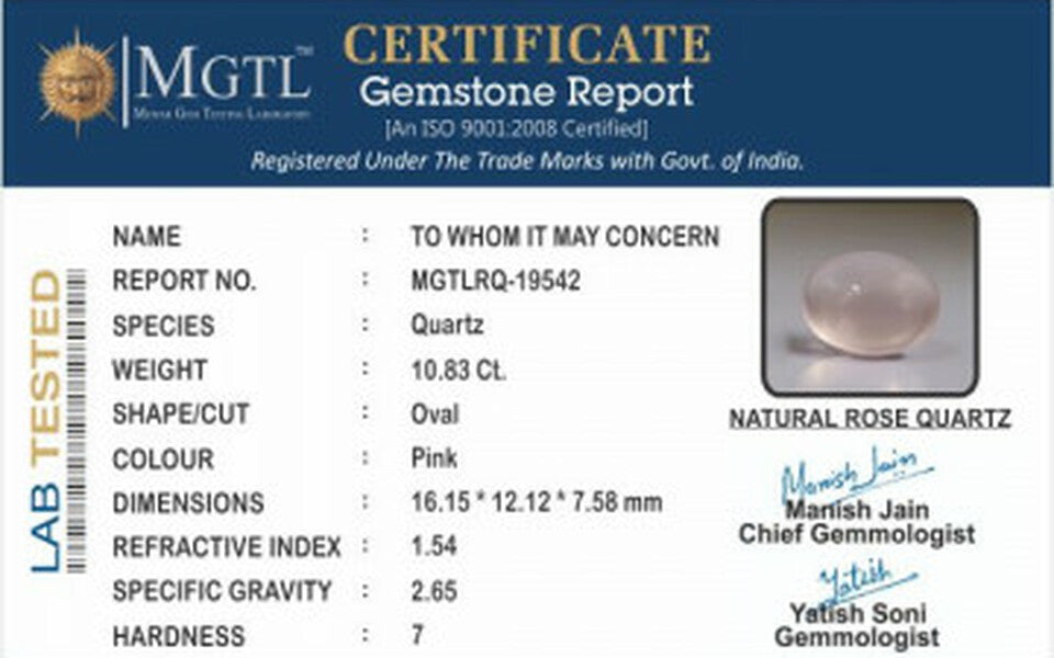 Rose Quartz - RQ 19542  Prime - Quality