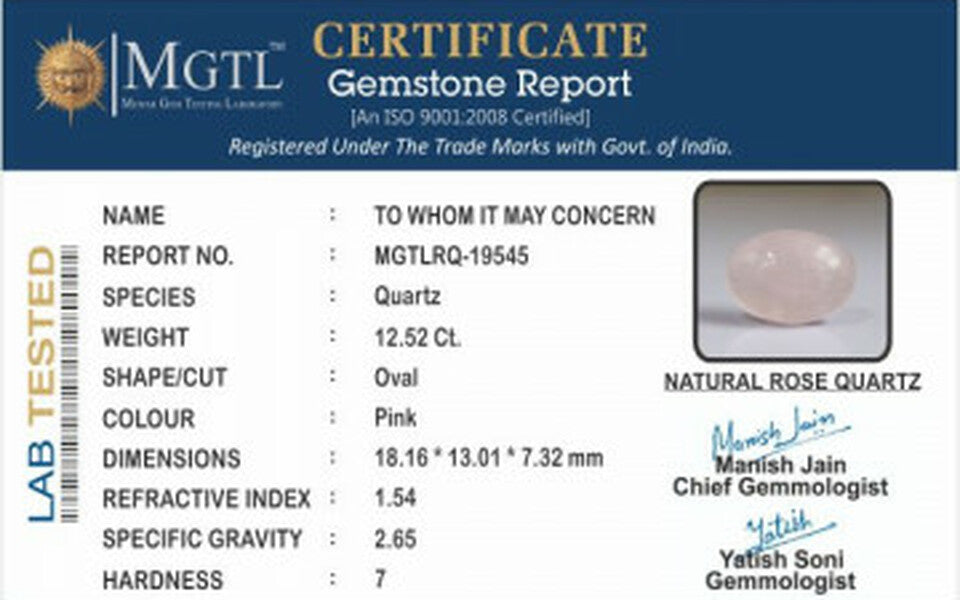 Rose Quartz - RQ 19545  Prime - Quality