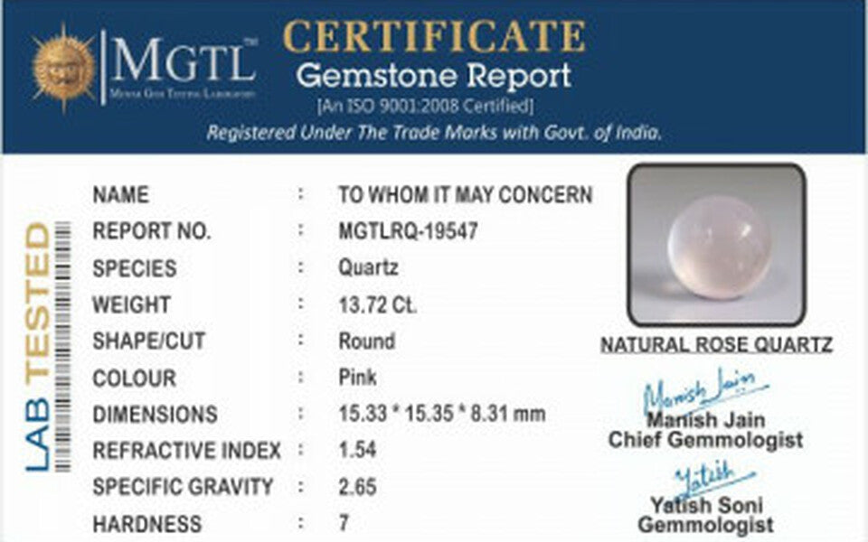 Rose Quartz - RQ 19547  Prime - Quality