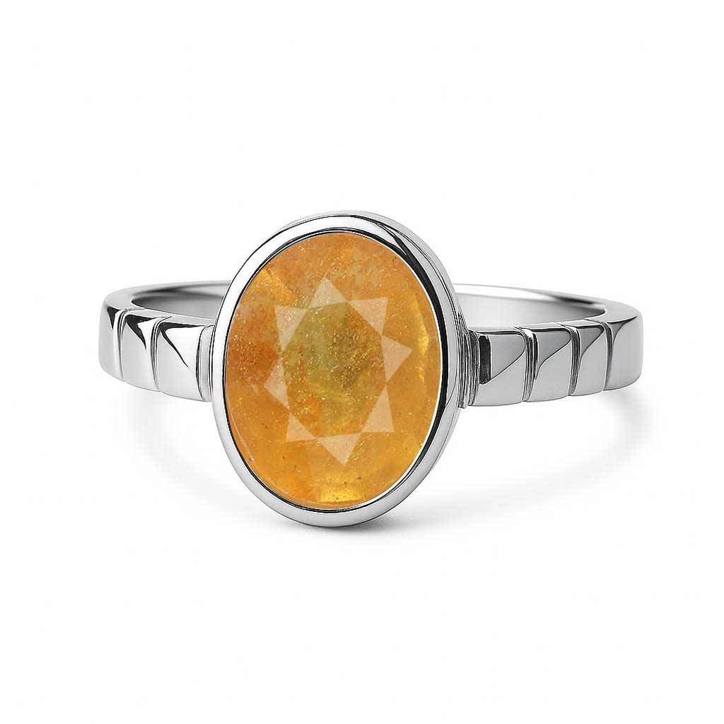 Signature 925 Sterling Silver Yellow Sapphire Ladies’ Ring