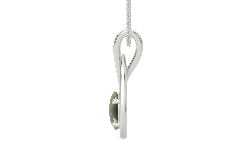 Sterling Silver Cat's Eye Pendant Fine Quality (P9)
